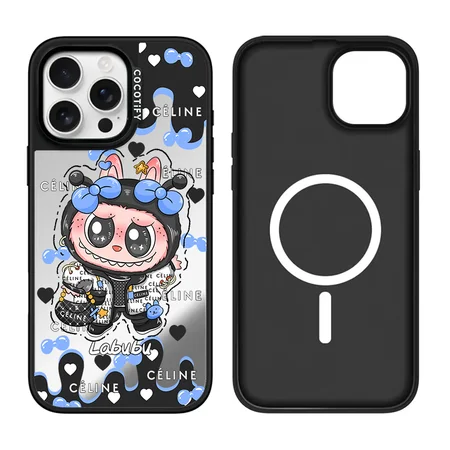 Labubu ハイブランド風 iPhone ケース アートトイ モノグラム コラボ