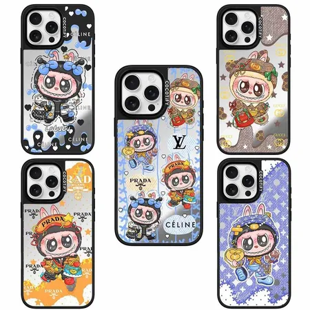 Labubu ハイブランド風 iPhone ケース アートトイ モノグラム コラボ