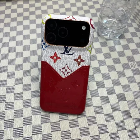 ルイヴィトン風 iPhone Galaxy ケース V字スプライシング モノグラム メタリック バイカラー