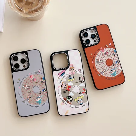 パワーパフガールズ LV風 iPhone ケース CDディスク モノグラム ポップ