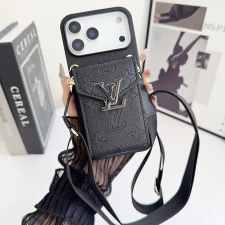 ルイヴィトン風 iPhone Galaxy ケース モノグラム 型押し LVロゴ ウォレット 斜め掛け