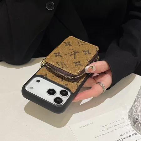 ハイブランド風 iPhone Galaxy ケース ジッパー財布 カード収納 ルイヴィトン Burberry 村上隆