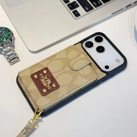ハイブランド風 iPhone Galaxy ケース 翻盖式カードケース リストストラップ付き ルイヴィトン Coach
