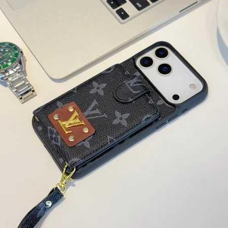 ハイブランド風 iPhone Galaxy ケース 翻盖式カードケース リストストラップ付き ルイヴィトン Coach