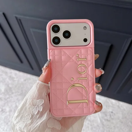 ディオール風 iPhone ケース Lady Dior 藤格紋 キルティング D.I.O.R 金属チャーム