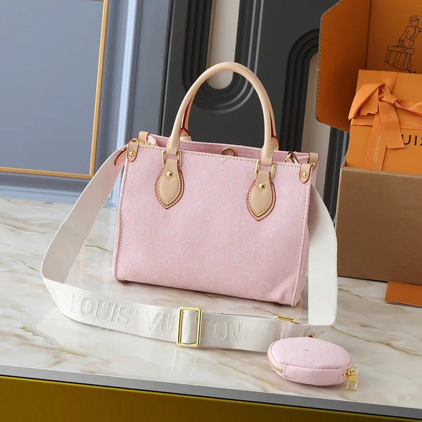 ルイヴィトン オンザゴー MM デニム トートバッグ モノグラム