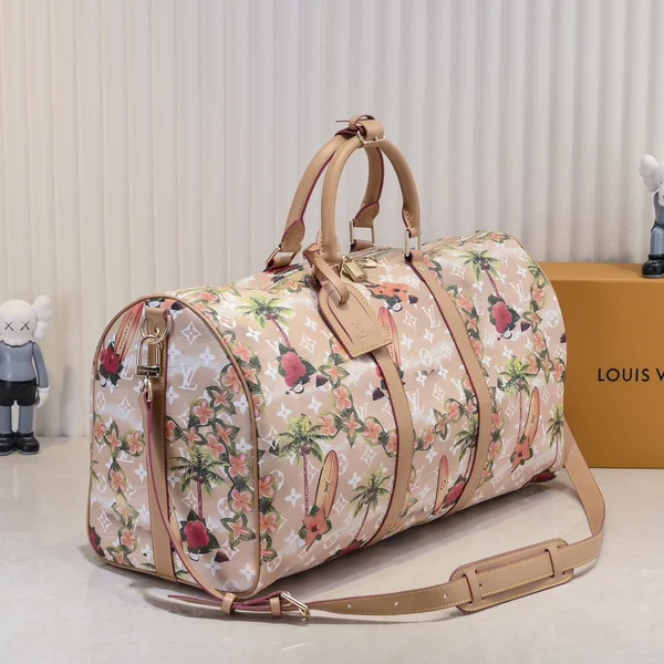 ルイヴィトン Keepall 黄色 Monogram シルクスクリーン 太陽 癒し 島時間 沖縄