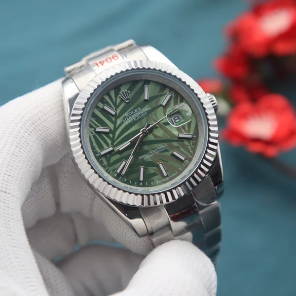 ロレックス デイトジャスト パームリーフ オリーブグリーン ヤシの葉 緑文字盤 メンズ腕時計