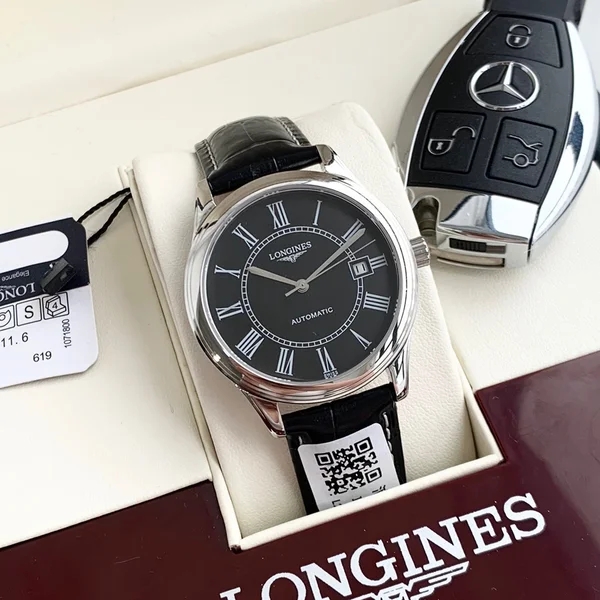 ロンジン LONGINES 軍旗 Flagship 黒 316L精鋼 登山家 挑戦 極限 タフ