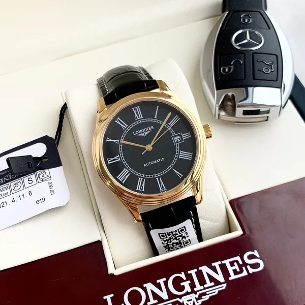 ロンジン LONGINES 軍旗 Flagship 黒 金 PVD鍍金 フォトグラファー 美学